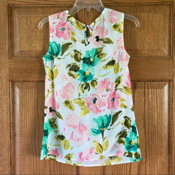 Nice Merona Pastel Floral Sleeveless Top Small - Picture 2 of 6